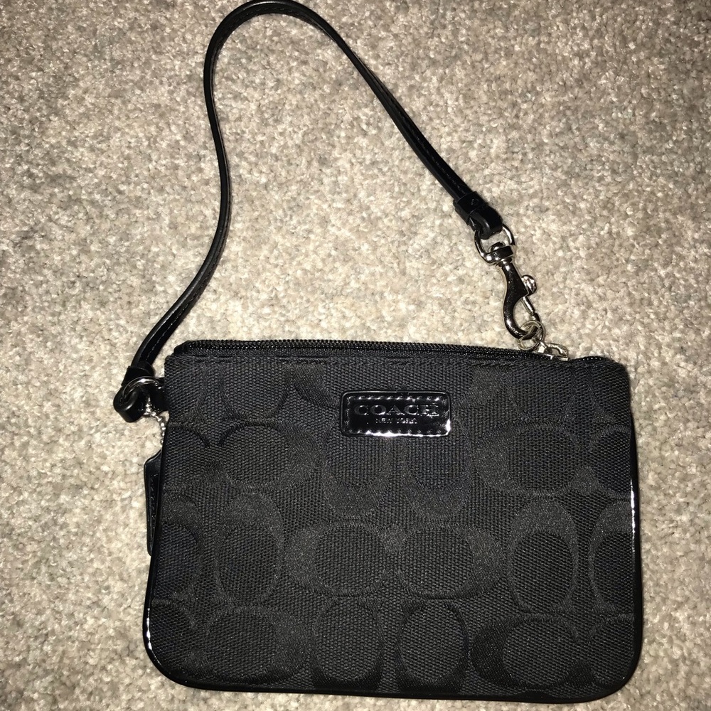 New Coach black wristlet